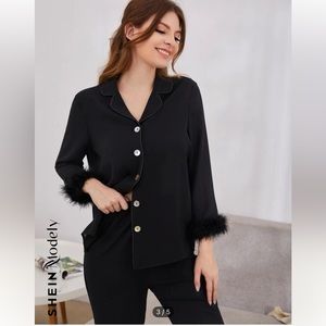 SHEIN feather PJ set